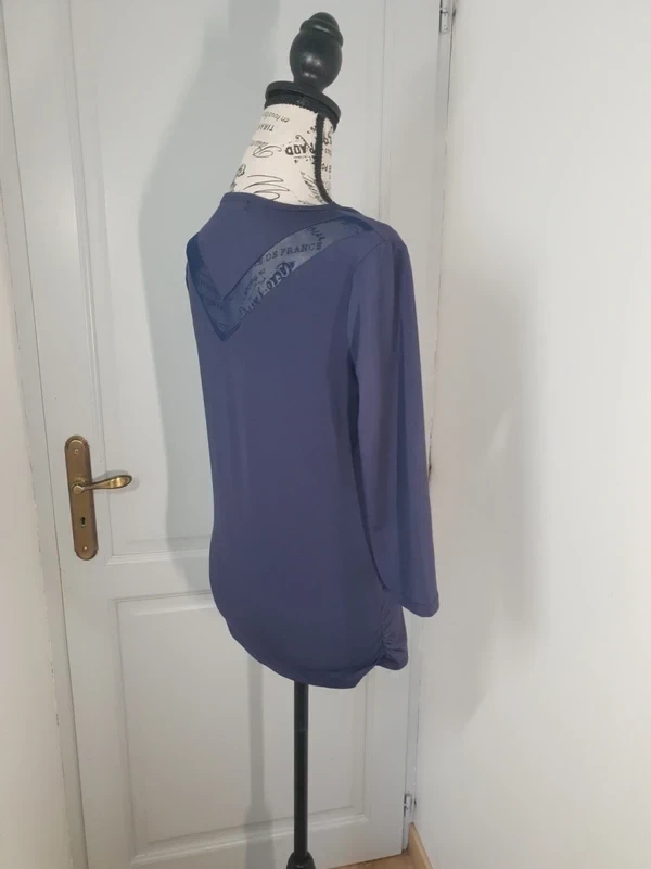 T-shirt bleu / violet avec motif strass Bréal – Taille 1 (36 / 38) – photo 3